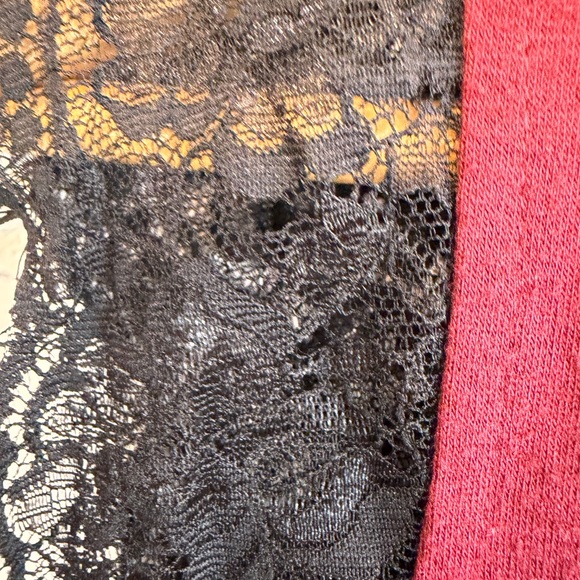 Elegant Burgundy Lace V-Neck Trim Tank Top Poetsky 2X - Picture 4 of 4